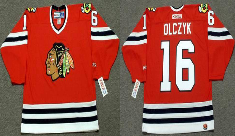 2019 Men Chicago Blackhawks #16 Olczyk red CCM NHL jerseys->chicago blackhawks->NHL Jersey